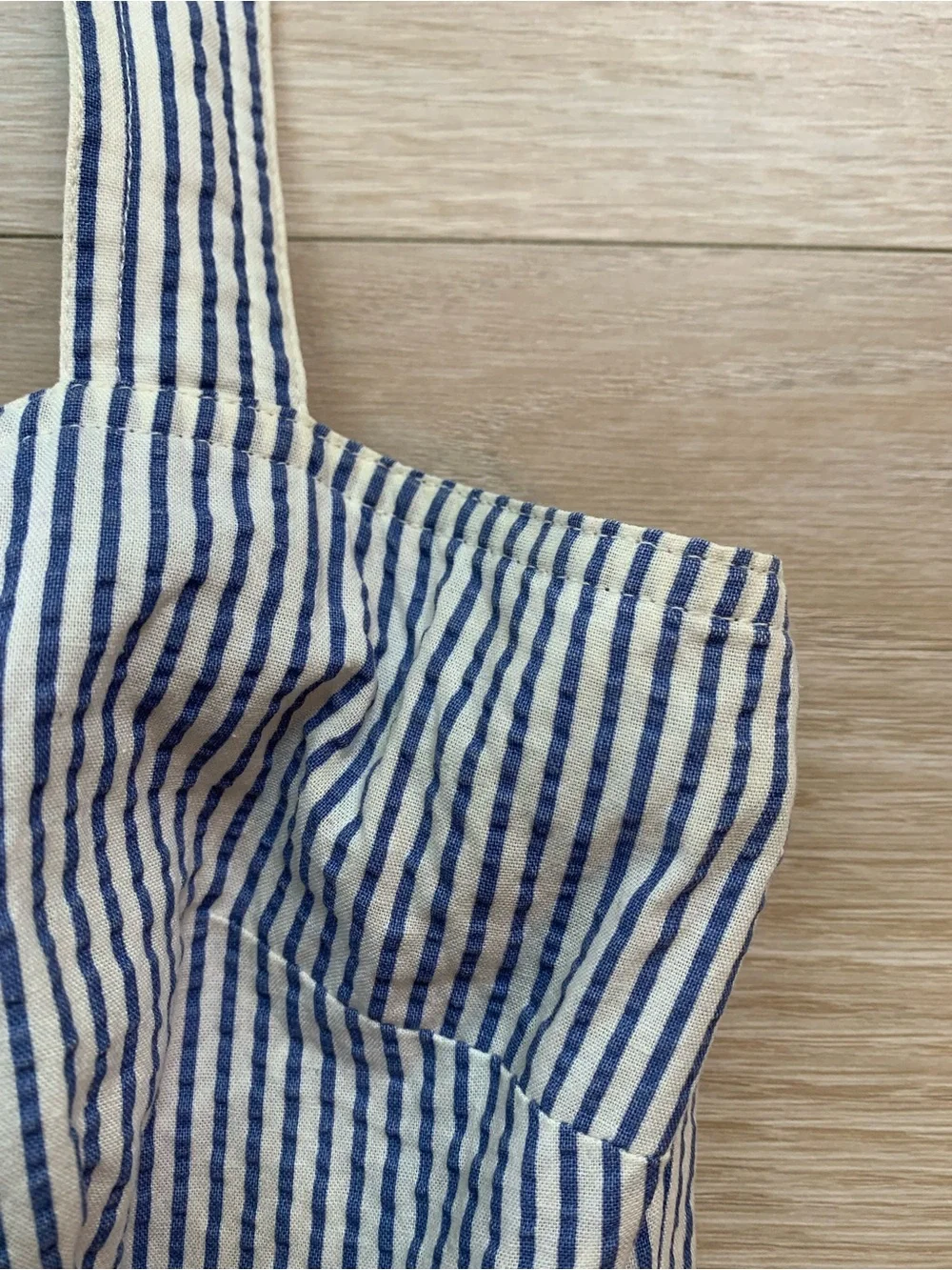 Rugby Ralph Lauren Blue and White Seersucker Mini Dress Size 4 - Picture 4 of 4